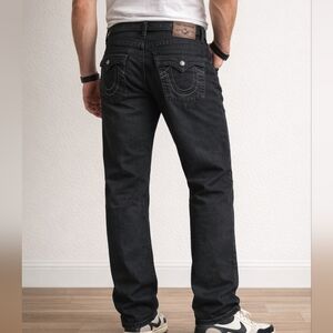 True Religion Ricky Dark Relaxed Straight Leg Men's Jeans Size 34